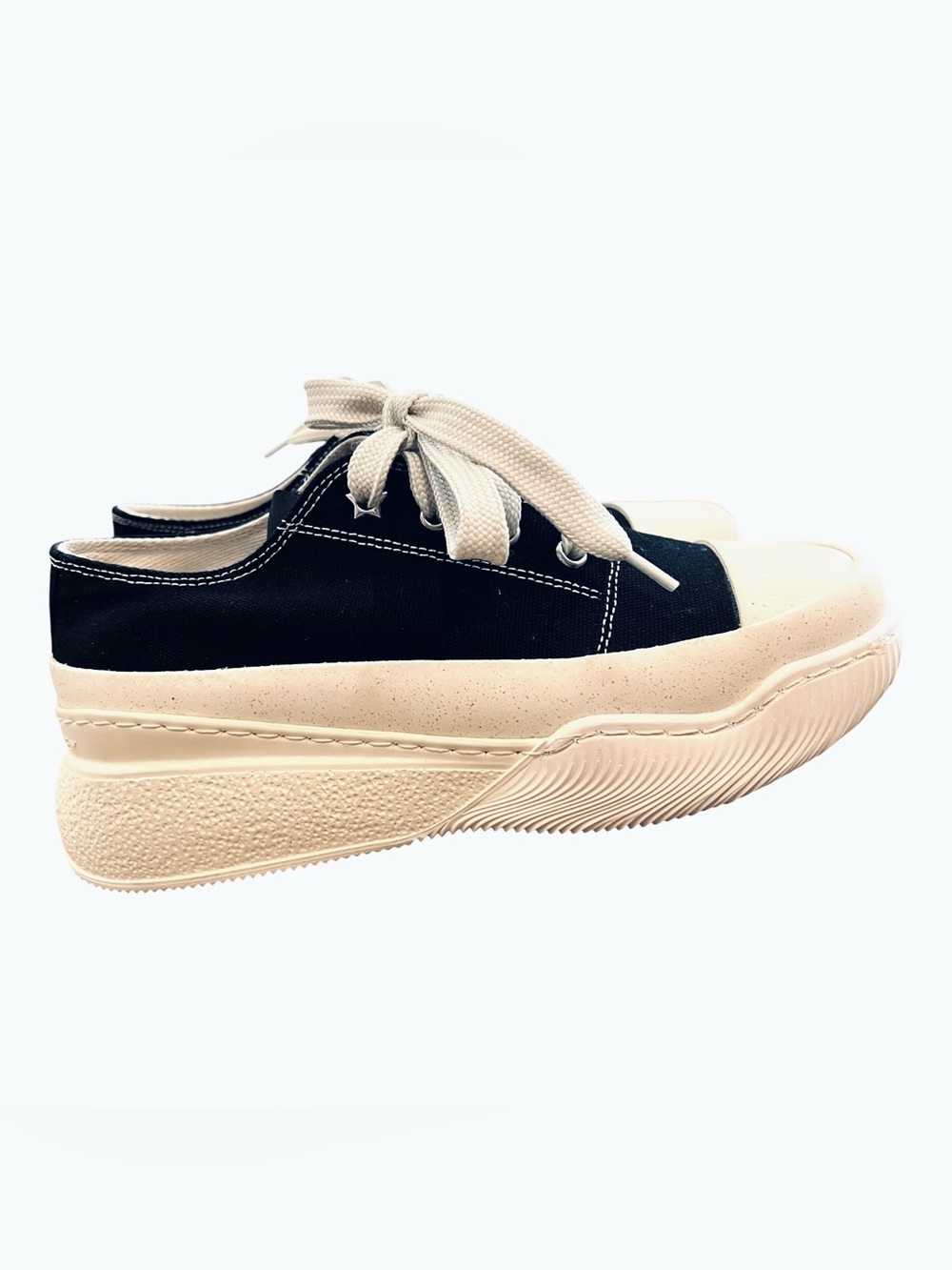 Stella McCartney Loop Platform Sneakers EU 37 Black White Vegan Made in Spain - Picture 7 of 15
